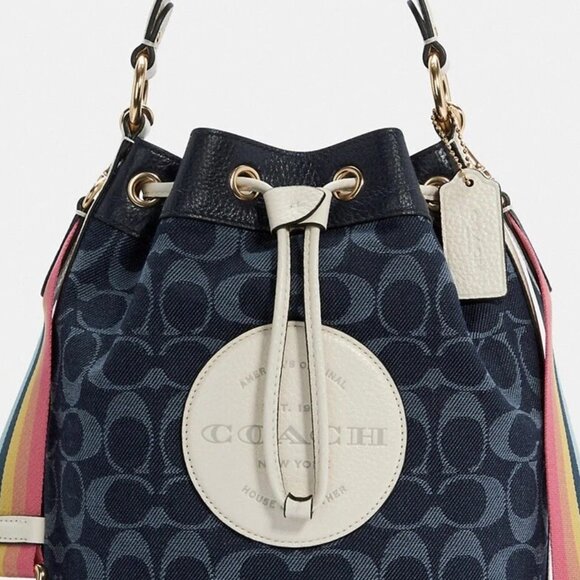 FIRM PRICE/Coach Dempsey Bucket Bag in Signature Denim/FREE SHIP - Picture 2 of 16